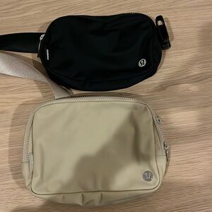2 Lululemon Fanny Packs: Beige & Black